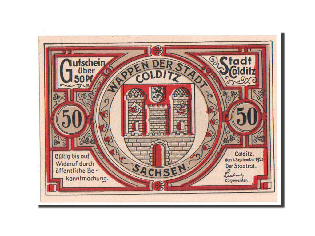 Banknote, Germany, Colditz Stadt, 50 Pfennig, 1921, UNC(65-70), Mehl:239.1