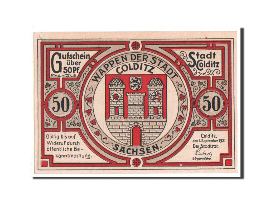 Banknote, Germany, Colditz Stadt, 50 Pfennig, 1921, UNC(65-70), Mehl:239.1