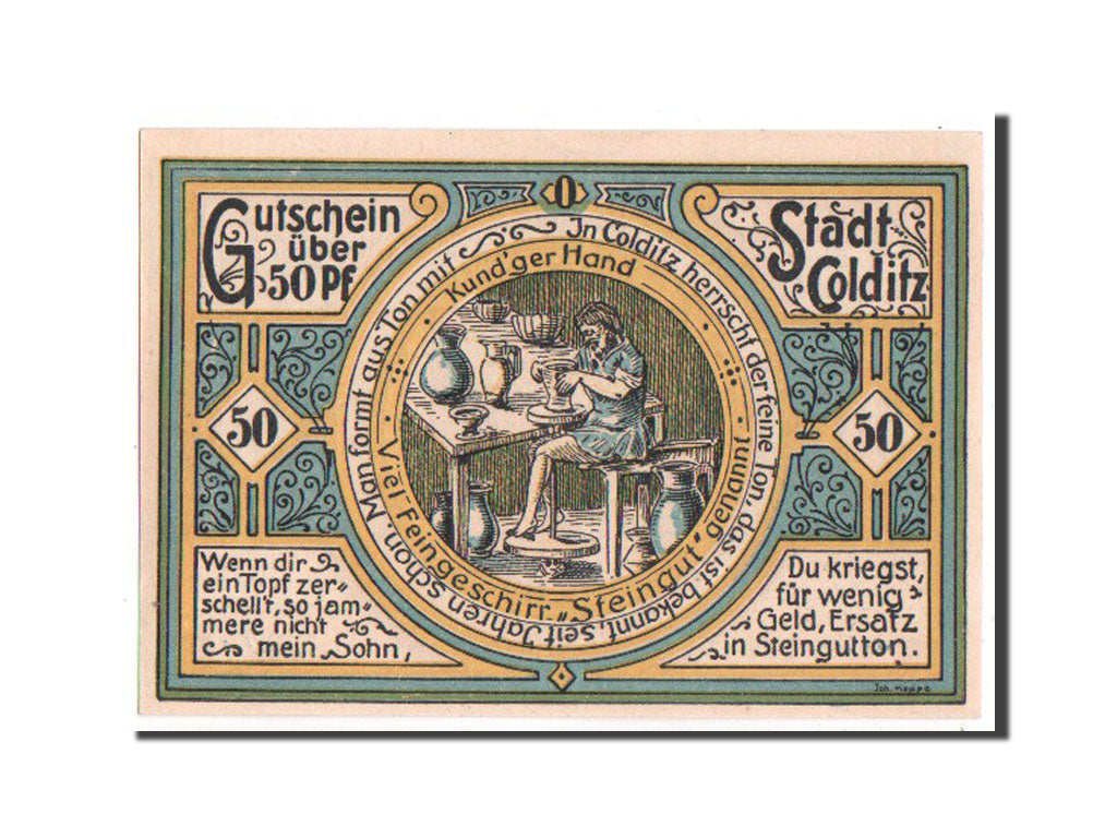 Banknote, Germany, Colditz Stadt, 50 Pfennig, 1921, UNC(65-70), Mehl:239.1