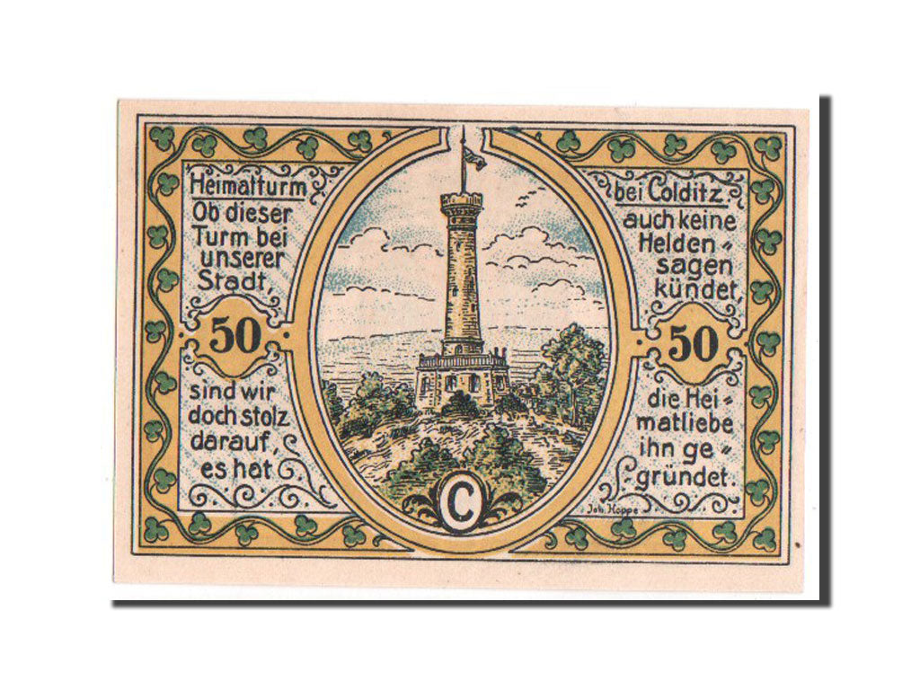 Banknote, Germany, Colditz Stadt, 50 Pfennig, 1921, UNC(65-70), Mehl:239.1