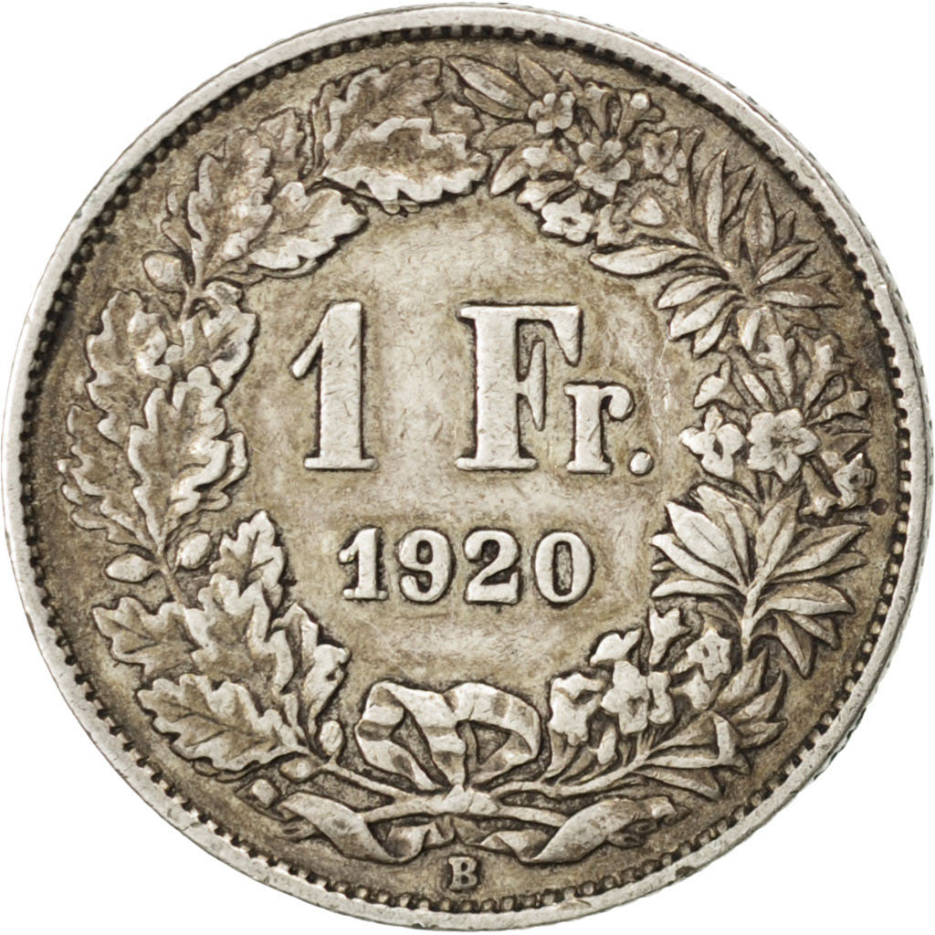Coin, Switzerland, Franc, 1920, Bern, EF(40-45), Silver, KM:24