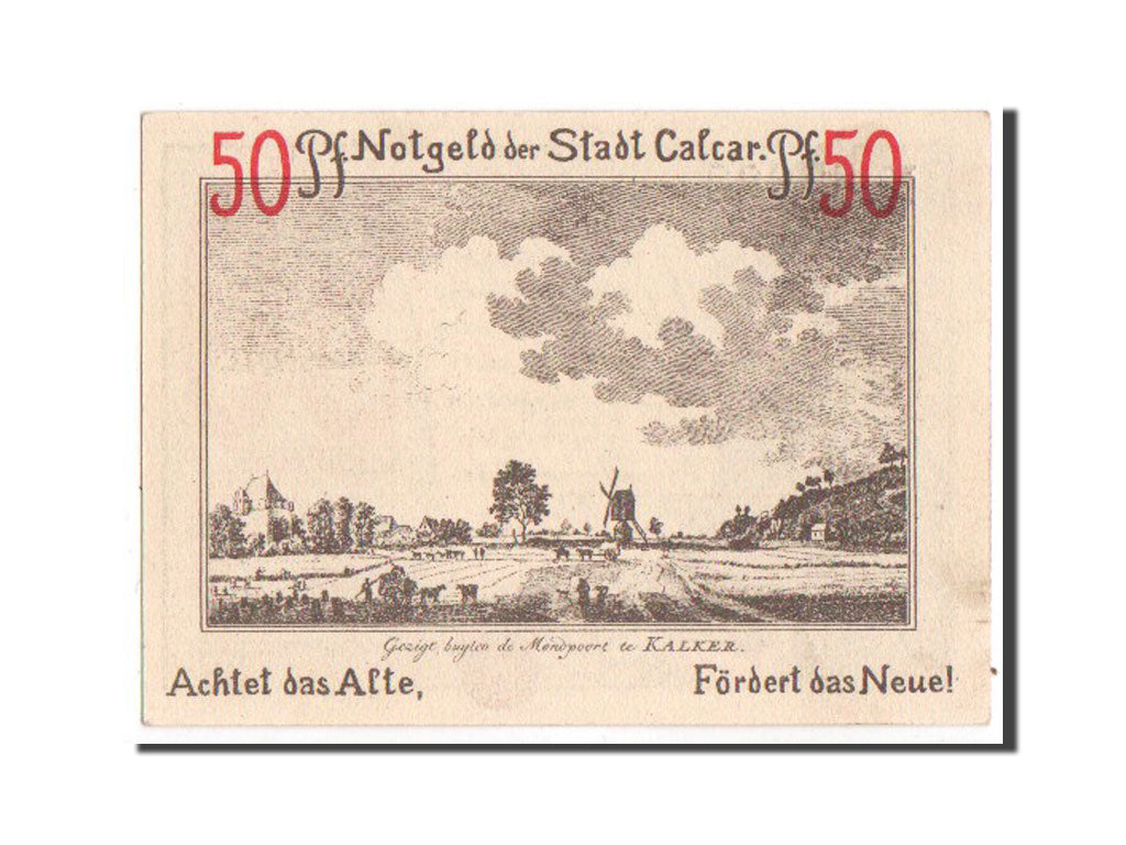 Billet, Allemagne, Calcar Stadt, 50 Pfennig, 1922, SPL, Mehl:214.1