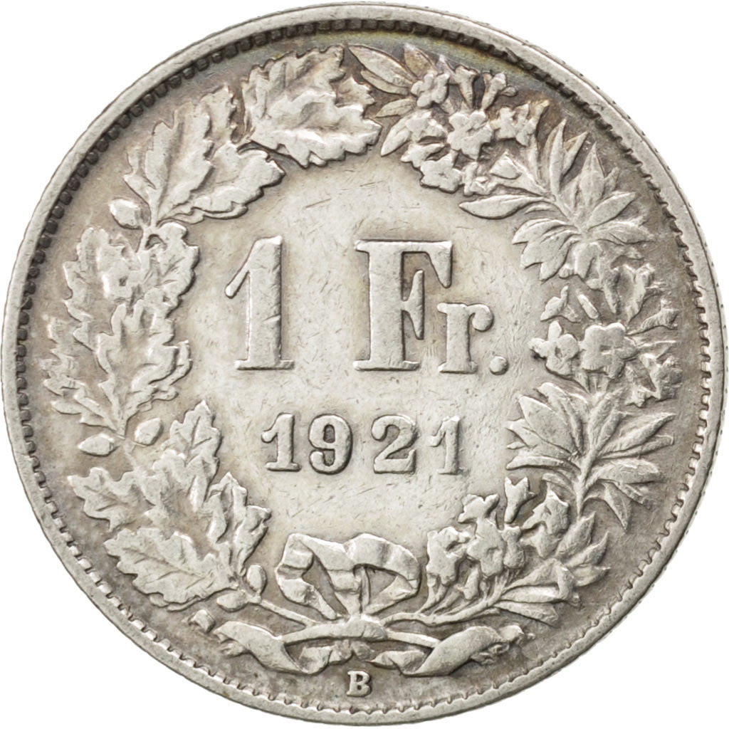 Moneta, Svizzera, Franc, 1921, Bern, MB+, Argento, KM:24