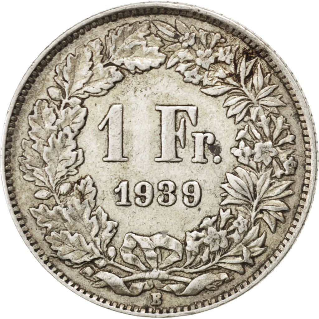 Moneta, Svizzera, Franc, 1939, Bern, BB, Argento, KM:24