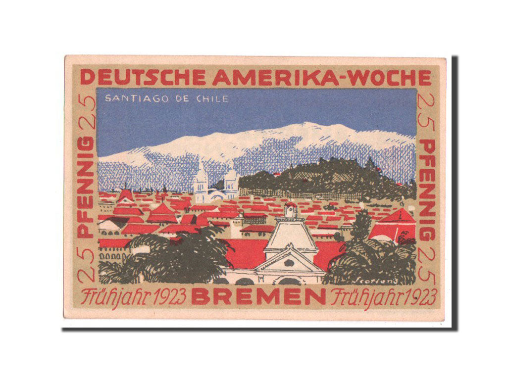 Banknote, Germany, Bremen Deutsche Amerika Woche, 25 Pfennig, 1923, UNC(63)