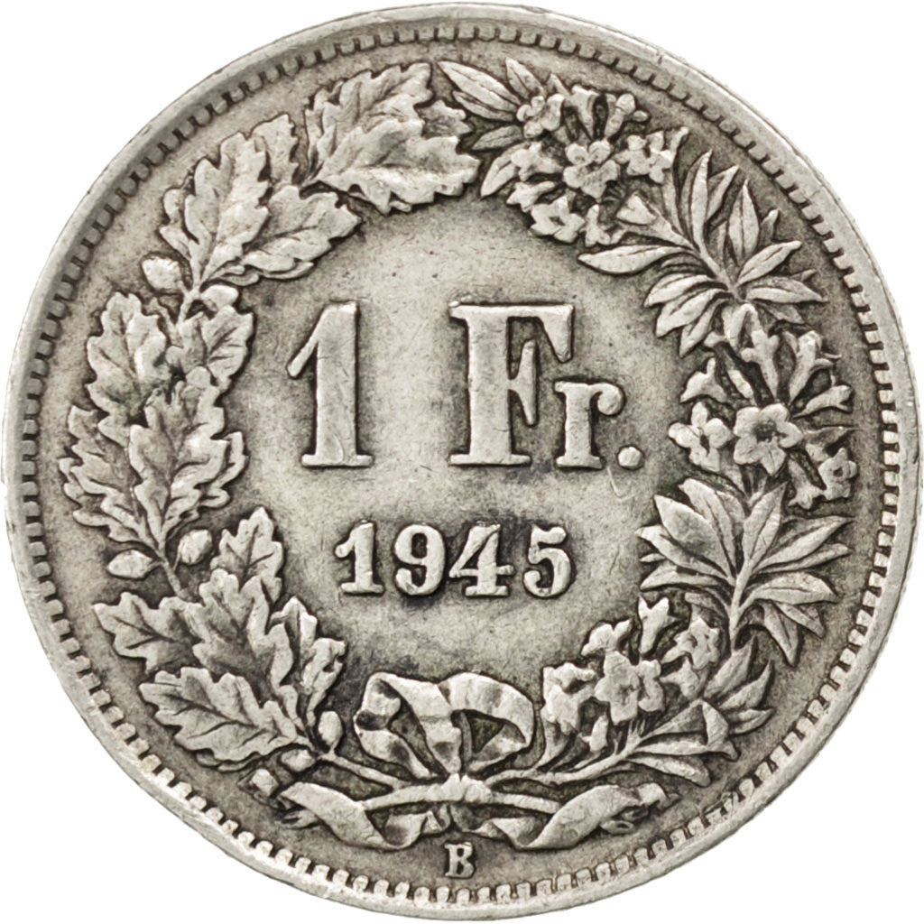 Moneta, Svizzera, Franc, 1945, Bern, BB, Argento, KM:24
