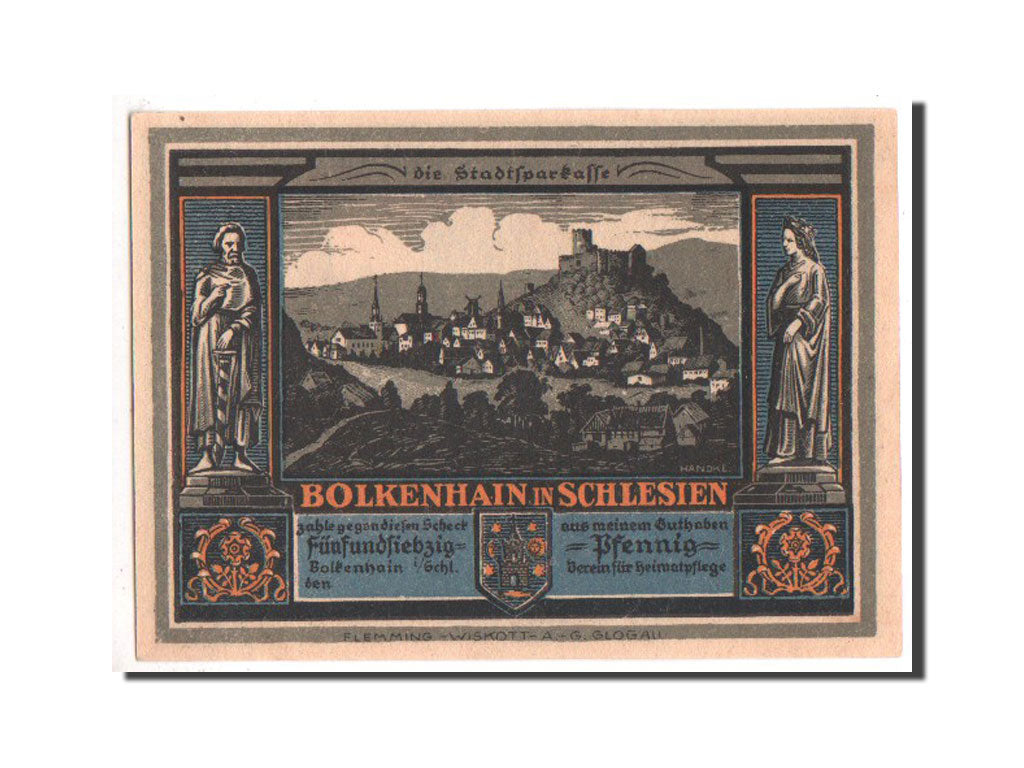Germany, Bolkenhain, 75 Pfennig, 1922, UNC(63), Mehl #137.3
