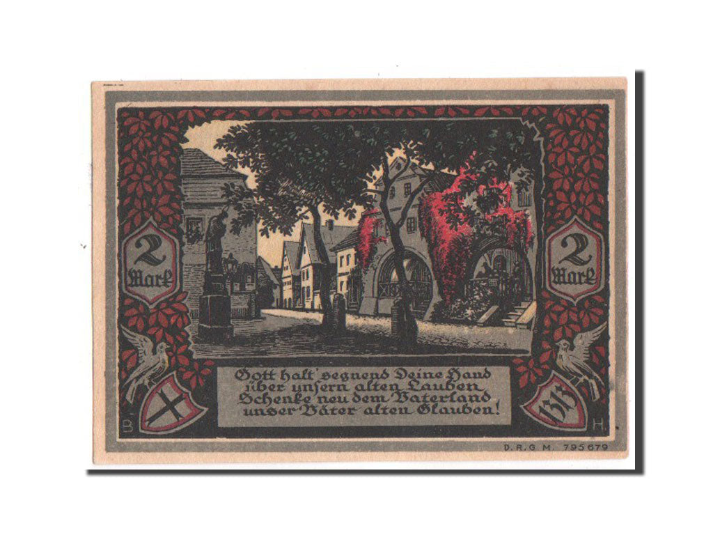 Germany, Bolkenhain, 2 Mark, 1922, UNC(63), Mehl #137.3