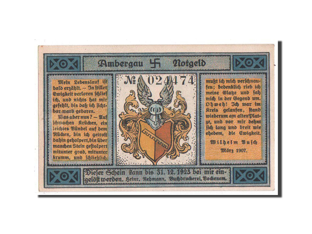 Germany, Hannover, 1 Mark, 1922, UNC(63), 024474, Mehl #130.1a