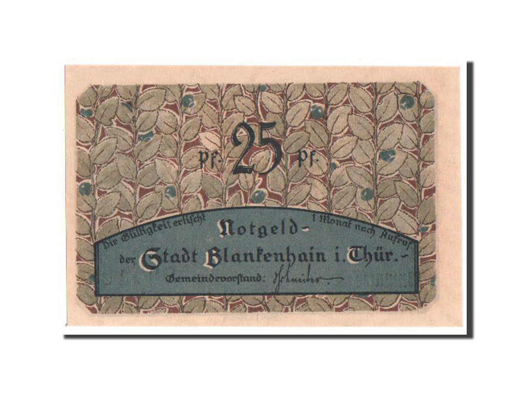 Germany, Blankenhain in Thuringen Stadt, 25 Pfennig, 1921, UNC(65-70), 08718,...
