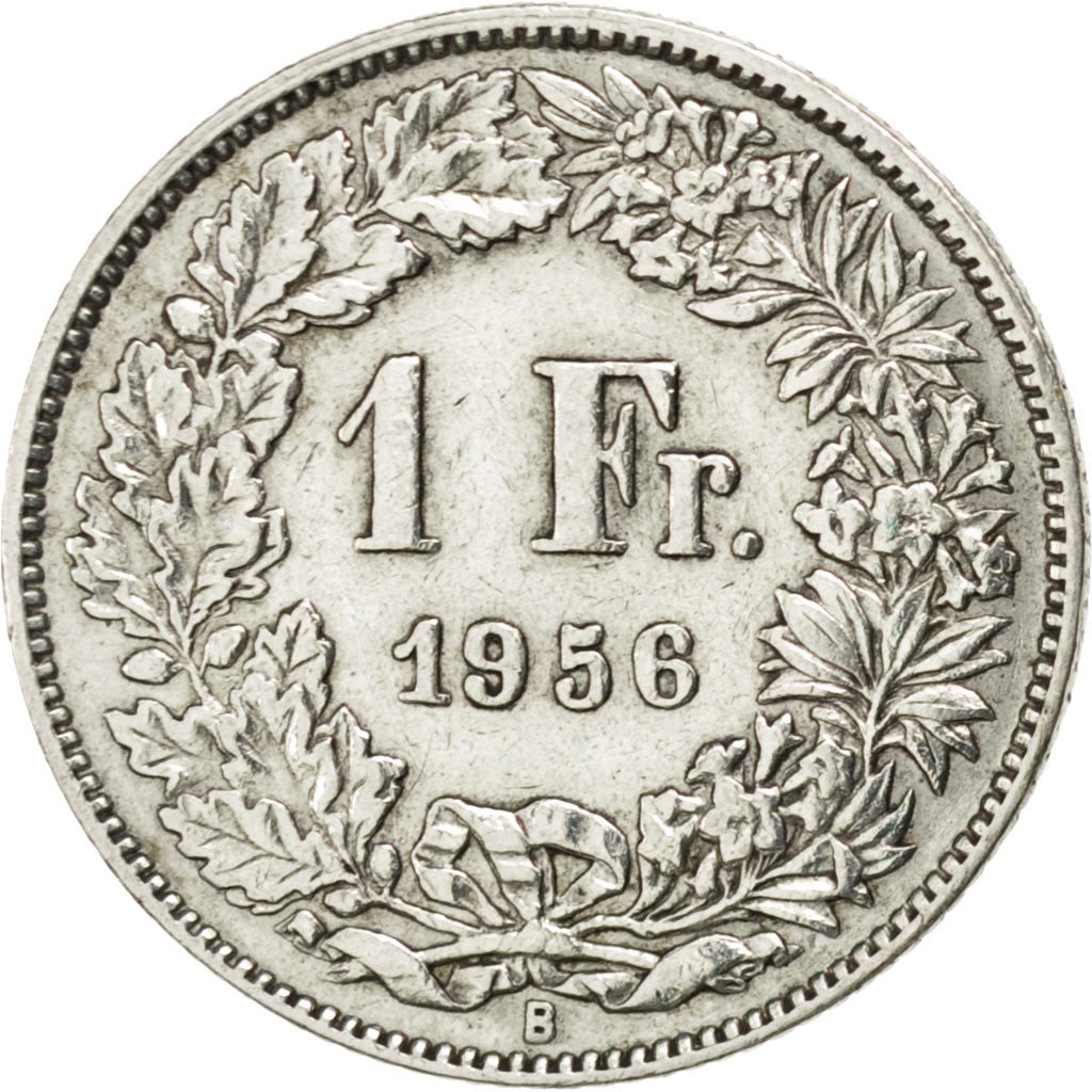 Svizzera, Franc, 1956, Bern, BB, Argento, KM:24