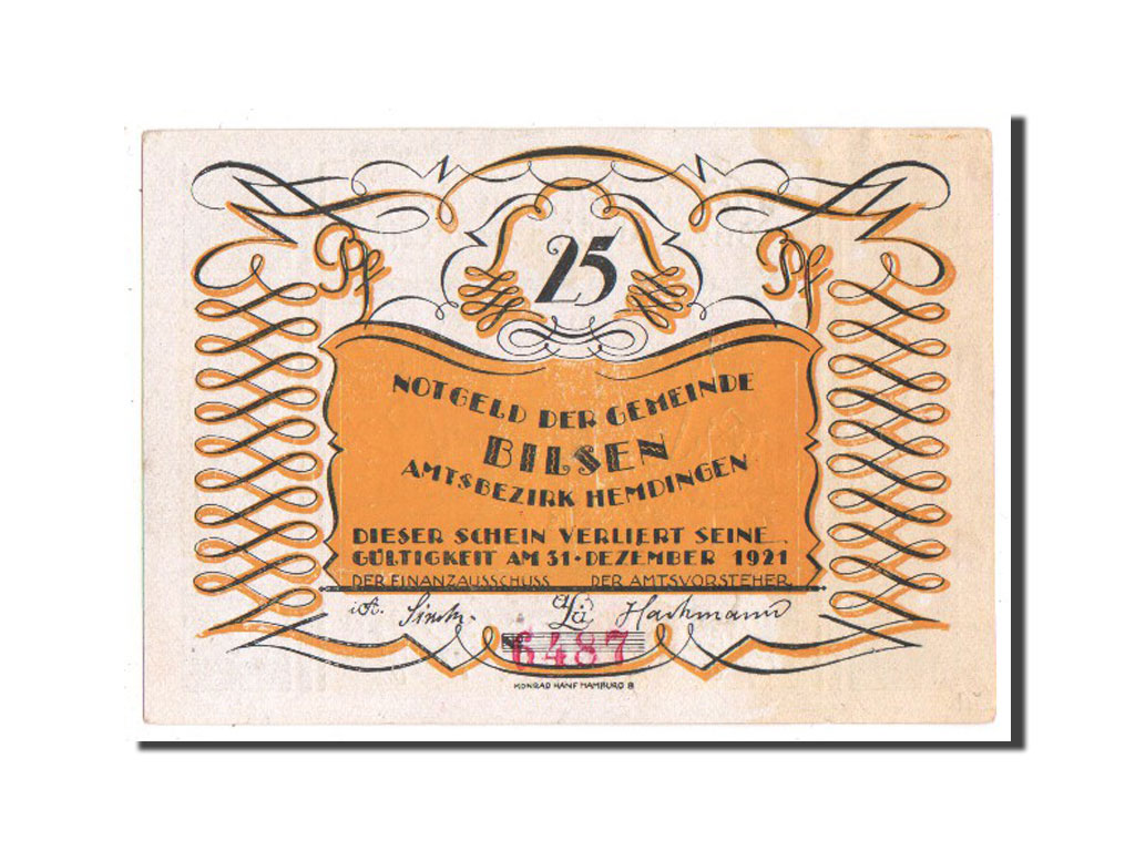 Banknote, Germany, Bilsen, 25 Pfennig, 1921, UNC(63), Mehl:105.1