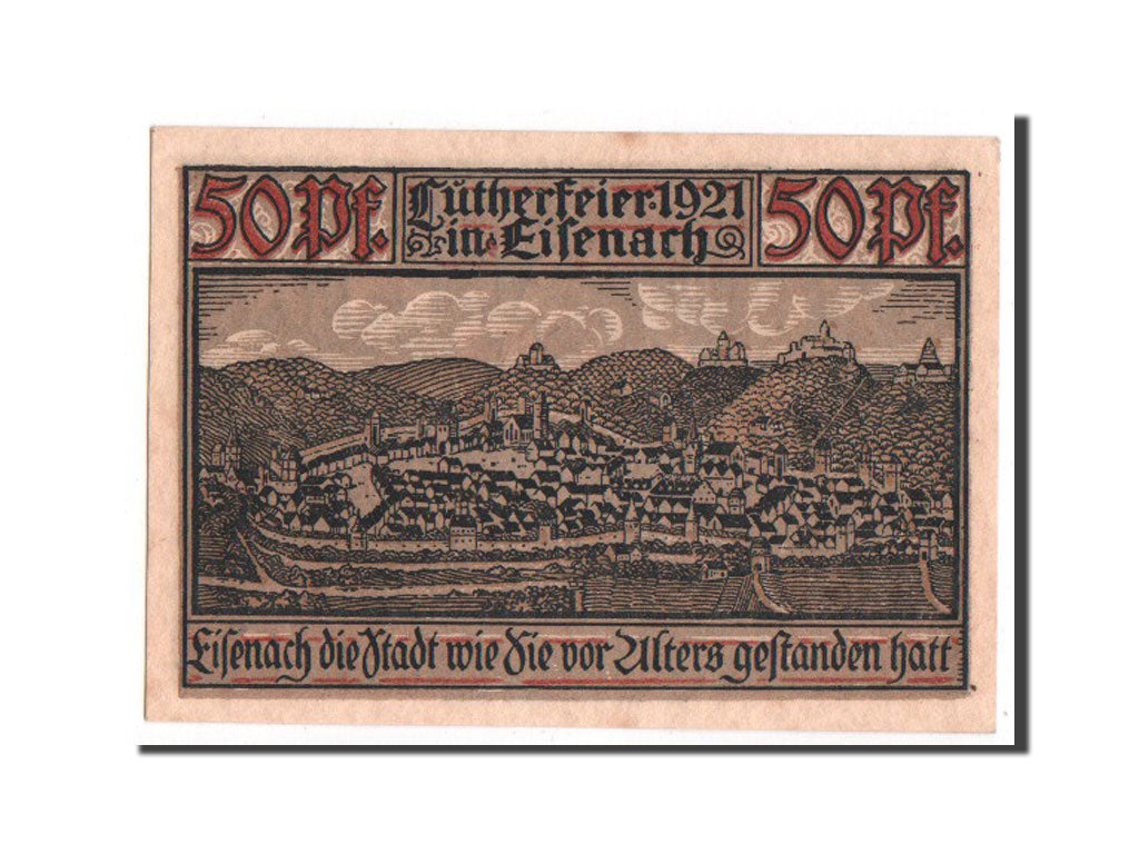 Banknote, Germany, Eisenach Stadt, 50 Pfennig, 1921, UNC(63), Mehl:320.2a