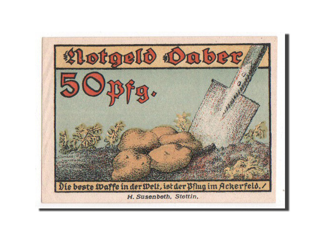 Banconote, Germania, Daber Stadt, 50 Pfennig, 1921, FDS, Mehl:250.1