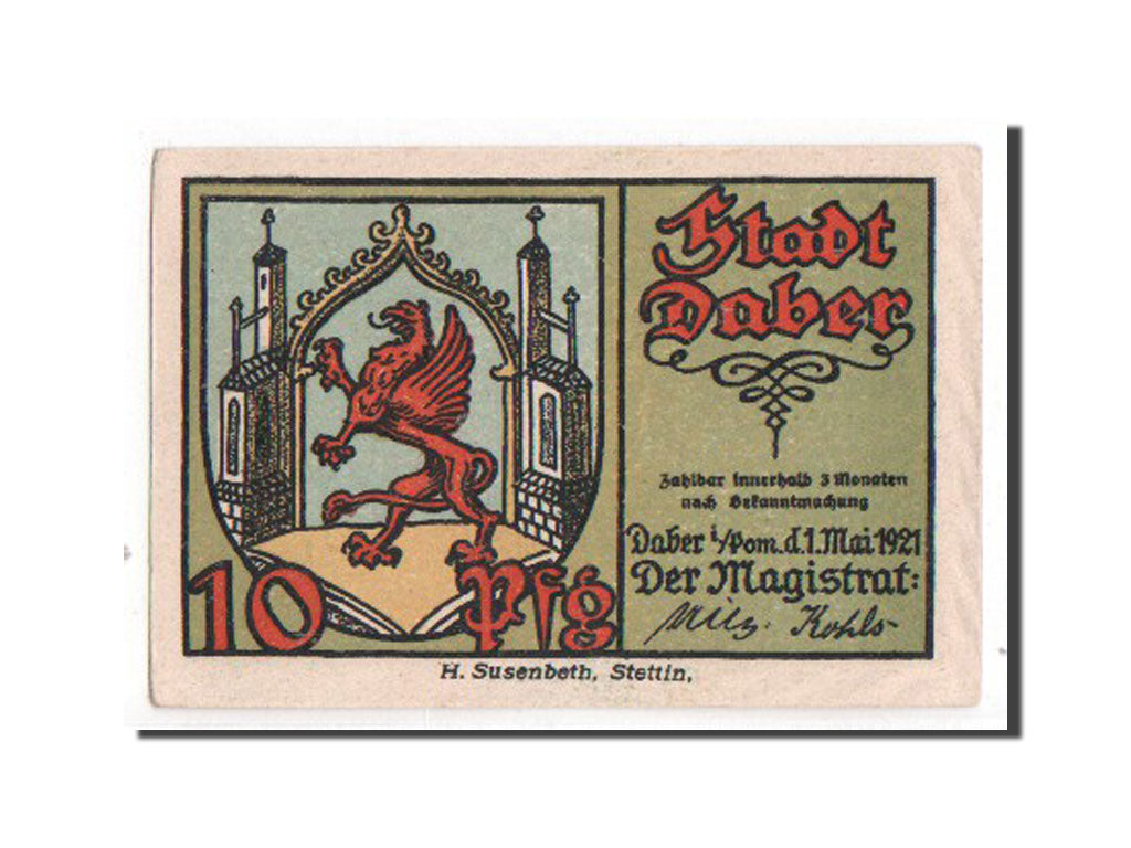 Germany, Daber Stadt, 10 Pfennig, 1921, UNC(65-70), Mehl #250.1