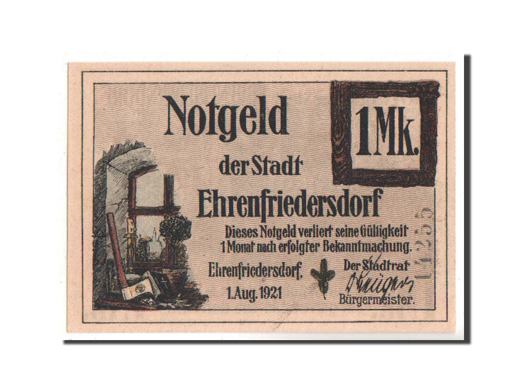 Germany, Sachsen, 1 Mark, 1921, UNC(63), Mehl #312.1a