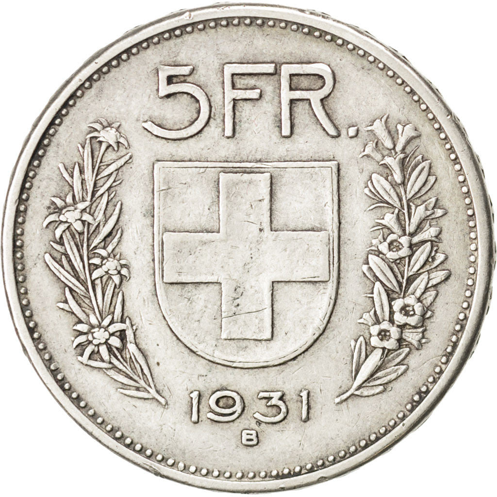 Moneta, Svizzera, 5 Francs, 1931, Bern, BB, Argento, KM:40