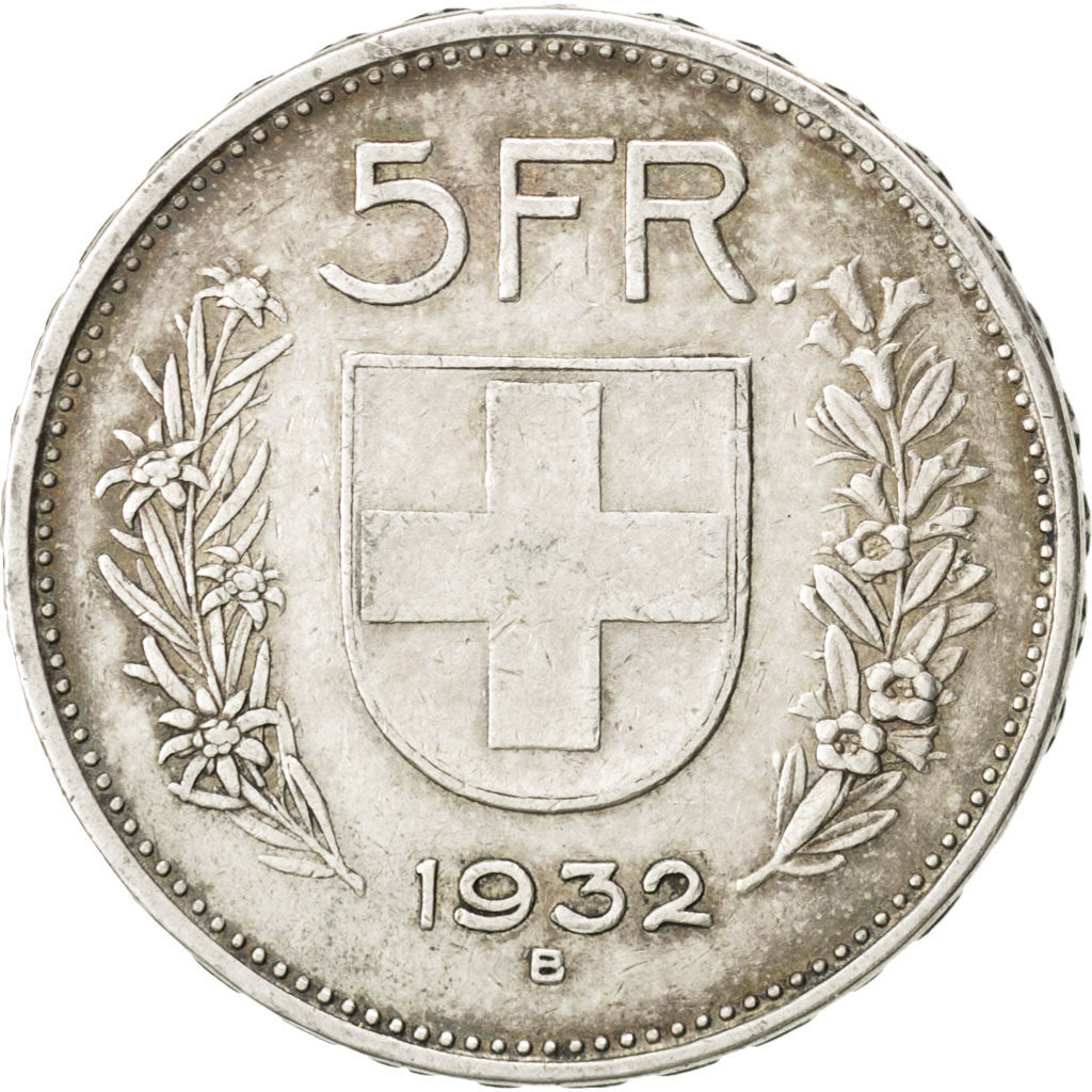 Moneta, Svizzera, 5 Francs, 1932, Bern, BB, Argento, KM:40