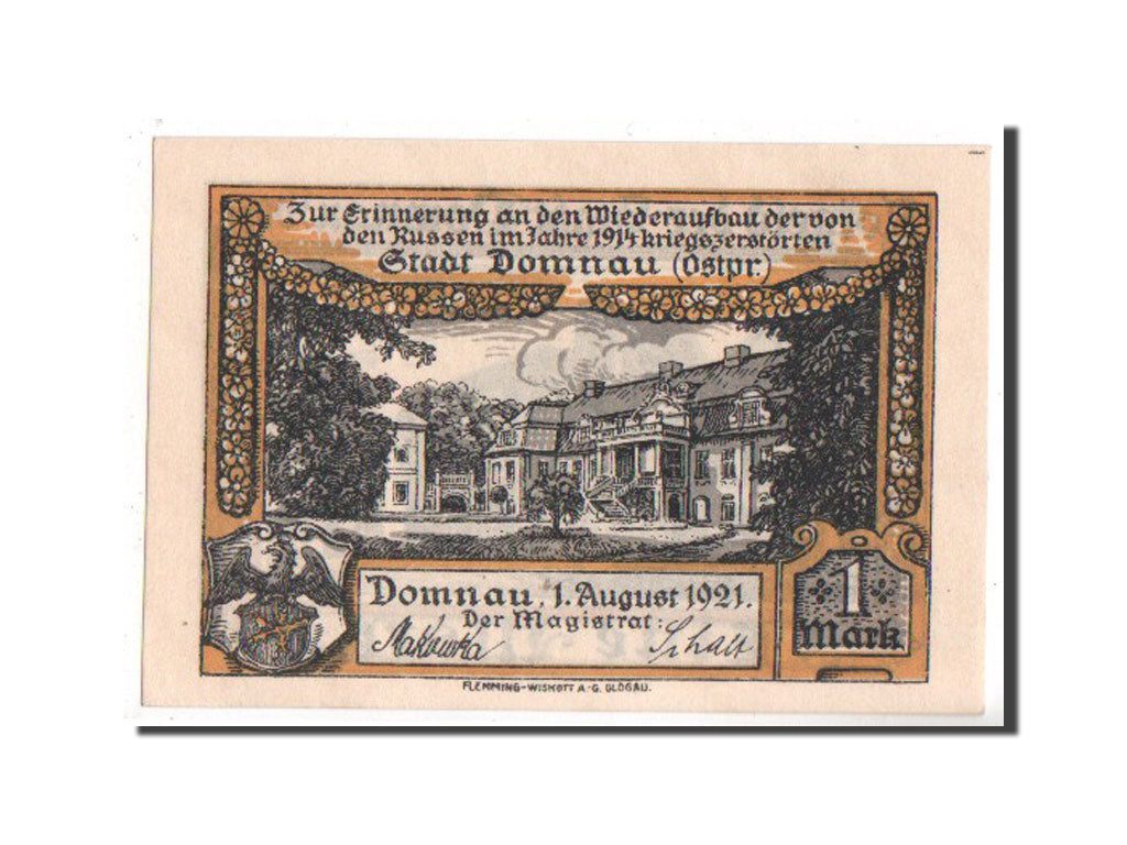 Germany, Ostpreußen, 1 Mark, 1921, UNC(65-70), Mehl #280.1