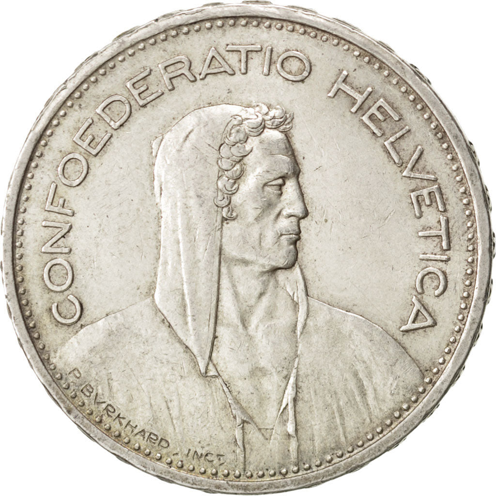 Suisse, Confédération helvétique, 5 Francs, 1939 B, Berne, KM 40
