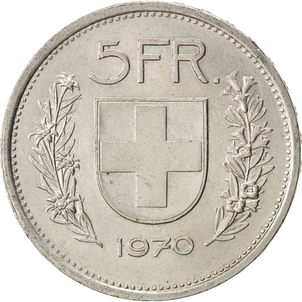 Suisse, Confédération helvétique, 5 Francs, 1970 B, Berne, KM 40