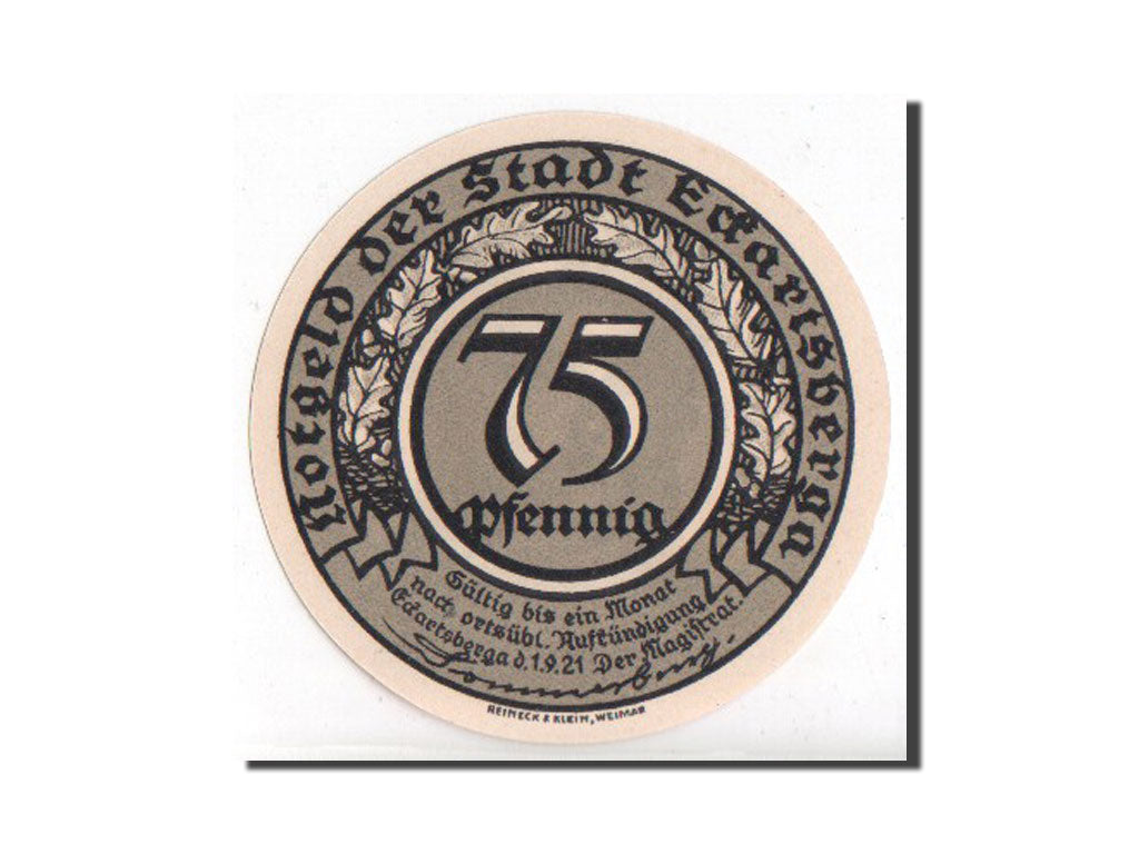 Banknote, Germany, Eckartsberga Thur. Stadt, 75 Pfennig, 1921, UNC(65-70)