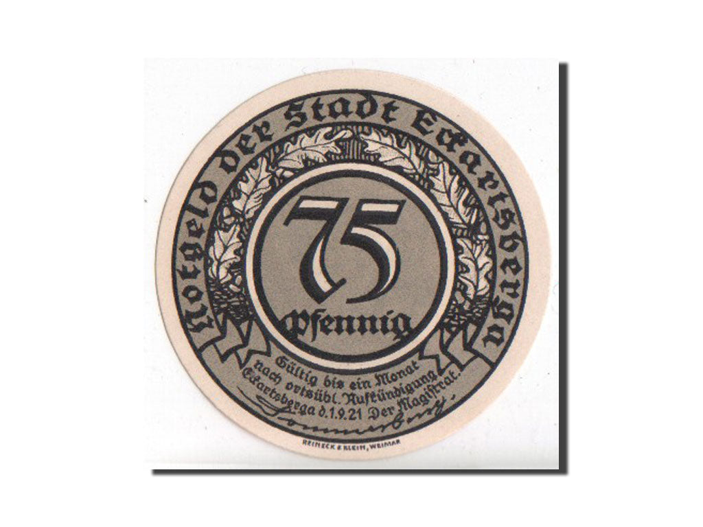 Banknote, Germany, Eckartsberga Thur. Stadt, 75 Pfennig, 1921, UNC(65-70)