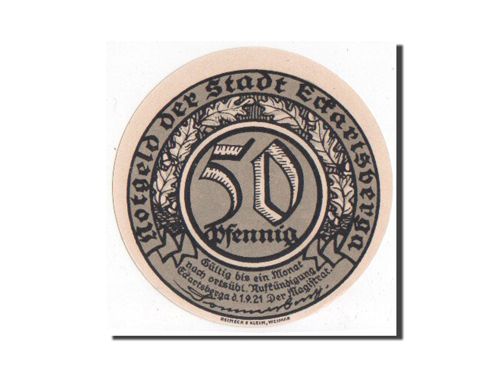 Banknote, Germany, Eckartsberga Thur. Stadt, 50 Pfennig, 1921, UNC(65-70)