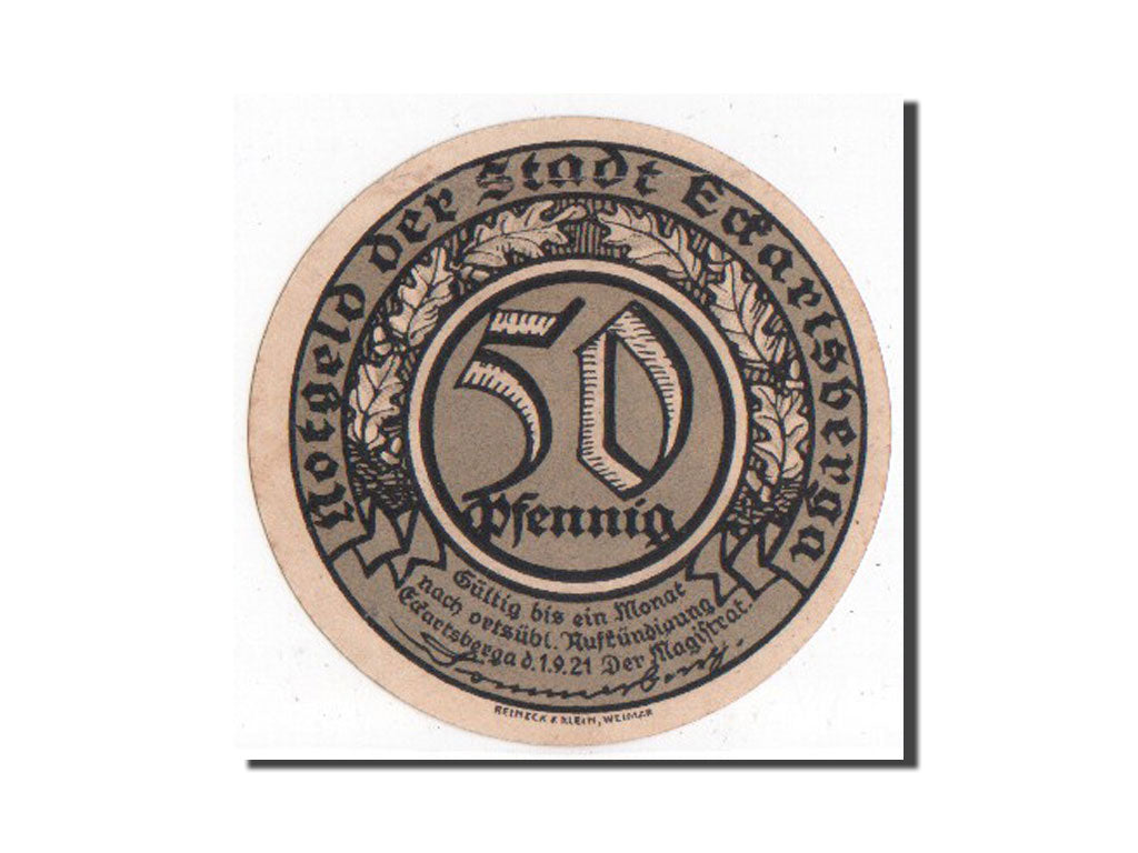 Banknote, Germany, Eckartsberga Thur. Stadt, 50 Pfennig, 1921, UNC(65-70)
