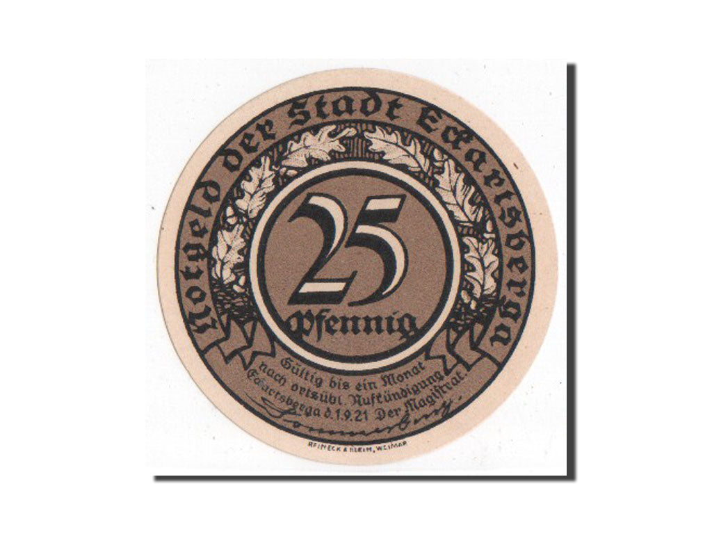 Banknote, Germany, Eckartsberga Thur. Stadt, 25 Pfennig, 1921, UNC(65-70)