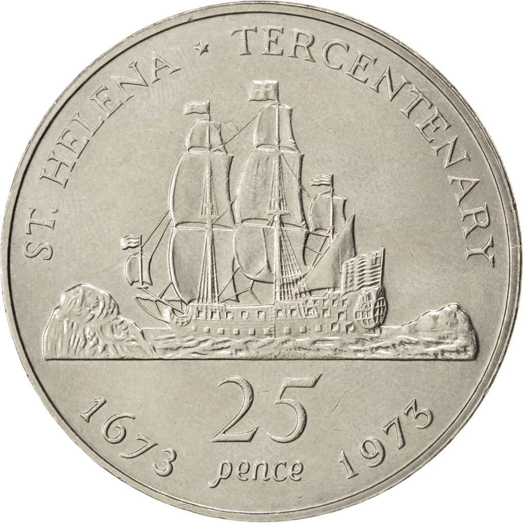 Sainte-Hélène, Elizabeth II, 25 Pence, 1973, KM 5