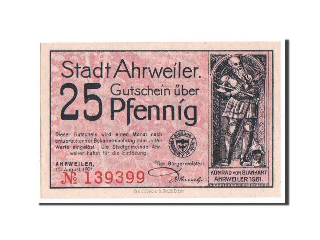 Germany, Rheinland, 25 Pfennig, 1921, UNC(65-70), 139399, Mehl #7.4