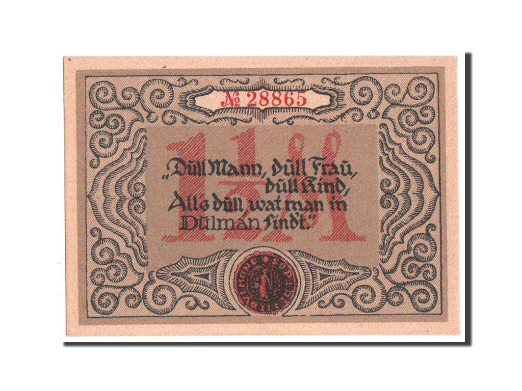 Banknote, Germany, Dulmen, 1.5 Mark, 1921, UNC(65-70), Mehl:295.1a