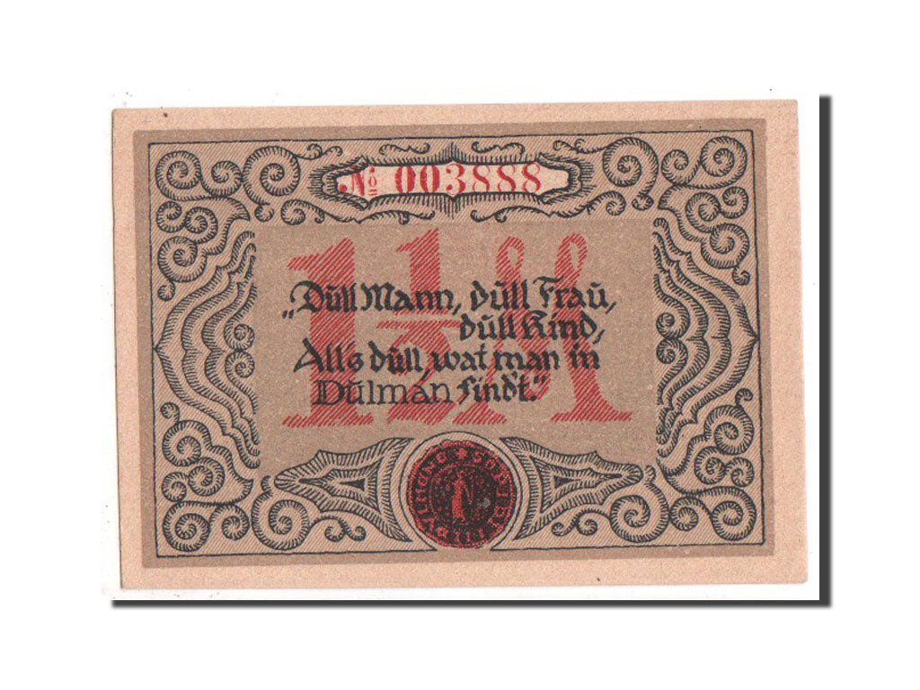 Biljet, Duitsland, Dulmen, 1.5 Mark, 1921, SPL, Mehl:295a