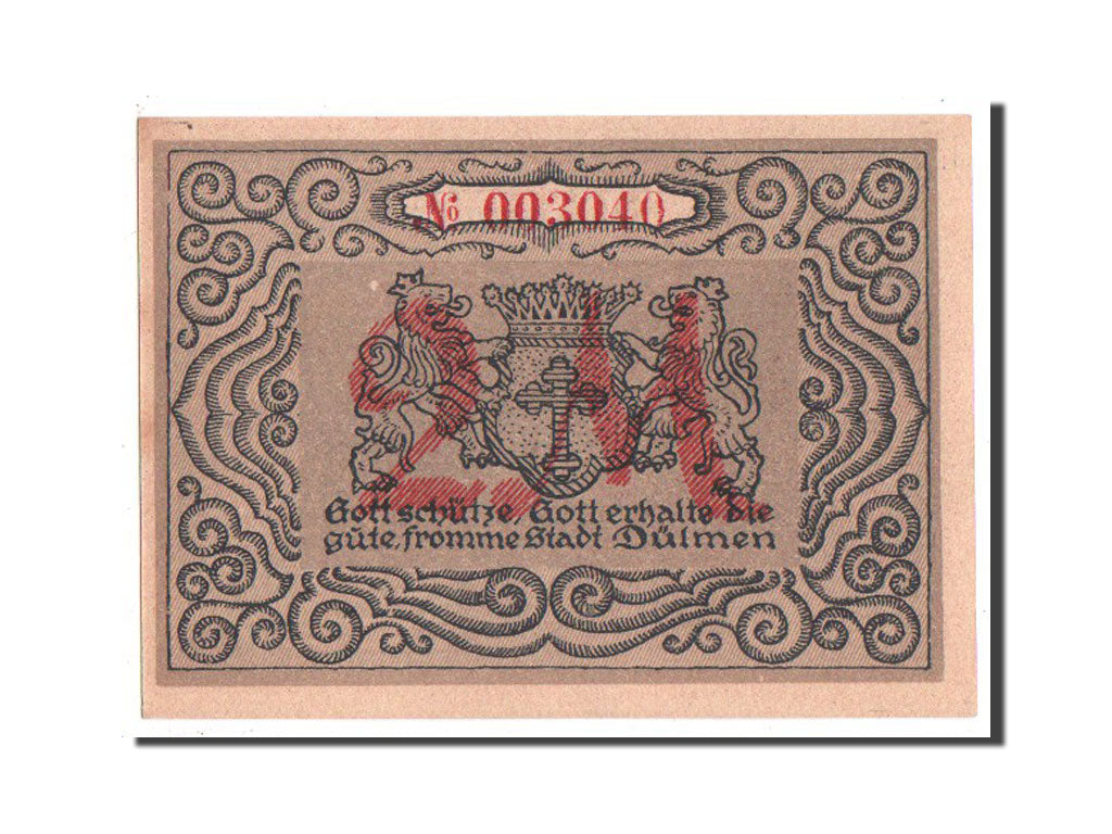 Billete, Alemania, Dulmen, 2 Mark, 1921, UNC, Mehl:295a