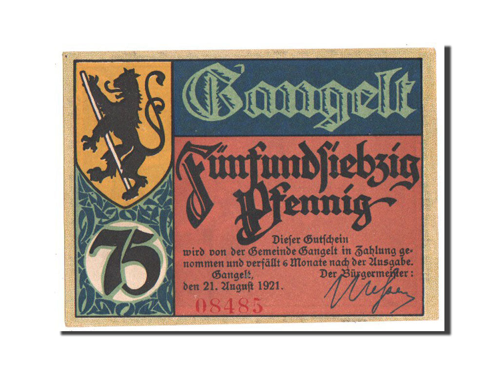 Germany, Rheinland, 75 Pfennig, 1921, UNC(63), 08485, Mehl #406.1a