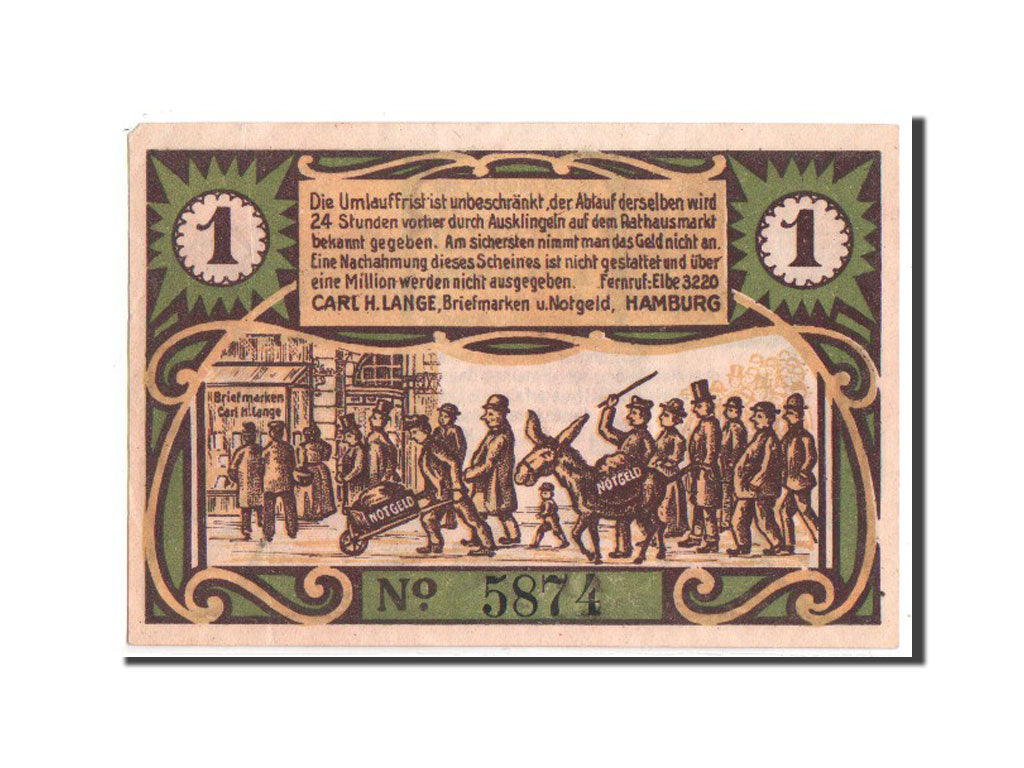 Germany, Hamburg, 1 Mark, AU(55-58), 5874, Mehl #542.1a