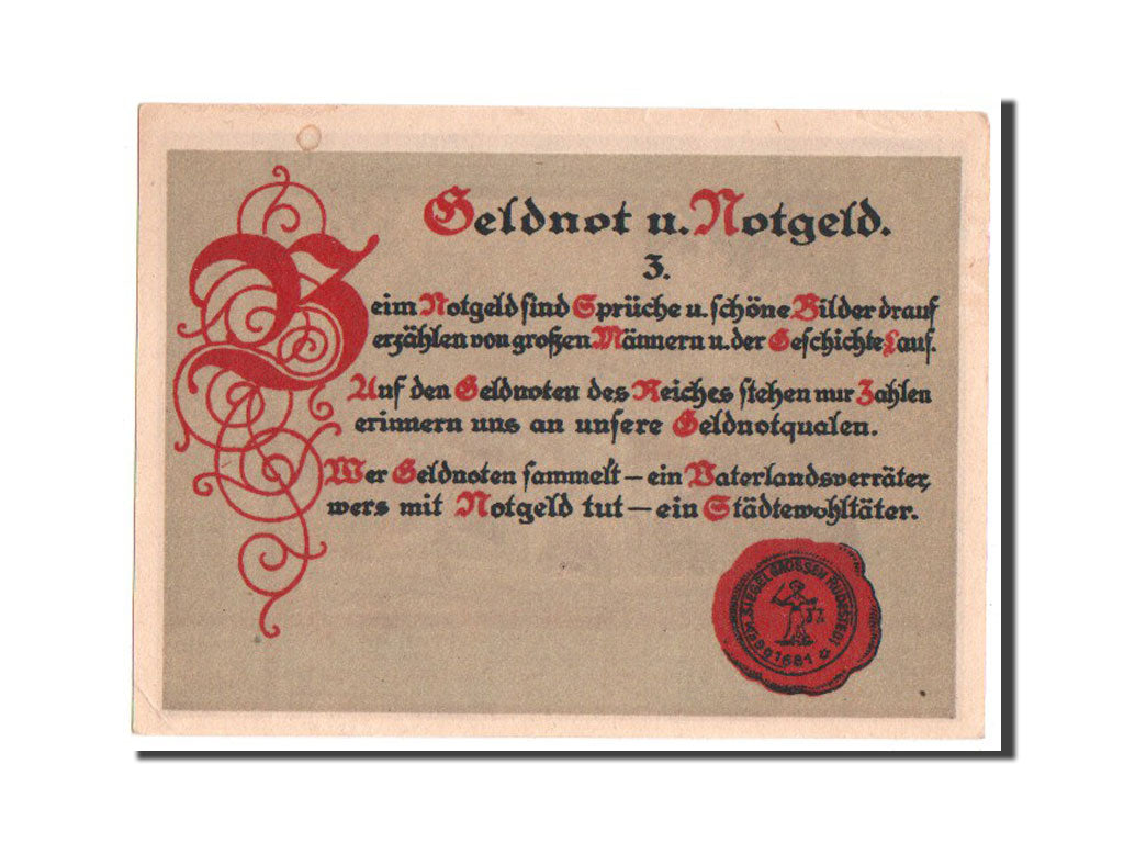 Billete, Alemania, Grossrudestedt, 75 Pfennig, 1921, SC, Mehl:485.1