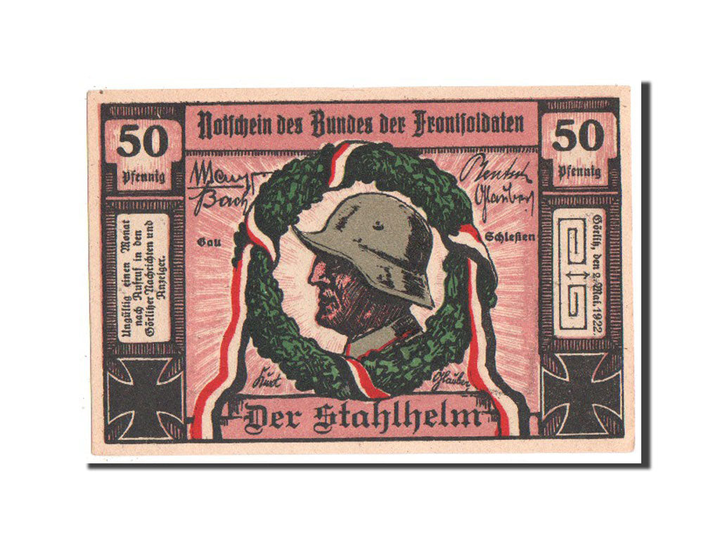 Germany, Schlesien, 50 Pfennig, 1922, UNC(63), Mehl #448.1