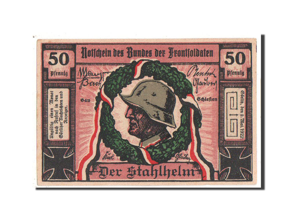 Banknote, Germany, Schlesien, 50 Pfennig, 1922, UNC(63), Mehl:448.1