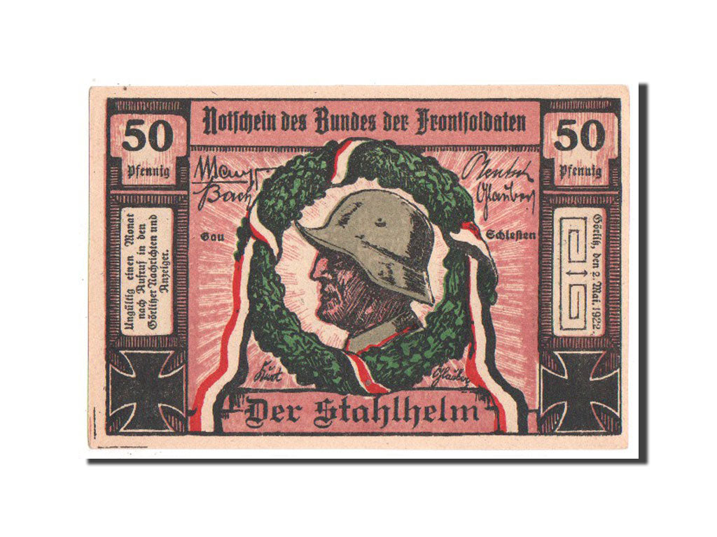 Germany, Schlesien, 50 Pfennig, 1922, UNC(63), Mehl #448.1