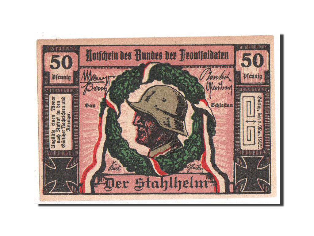 Banknote, Germany, Schlesien, 50 Pfennig, 1922, UNC(63), Mehl:448.1