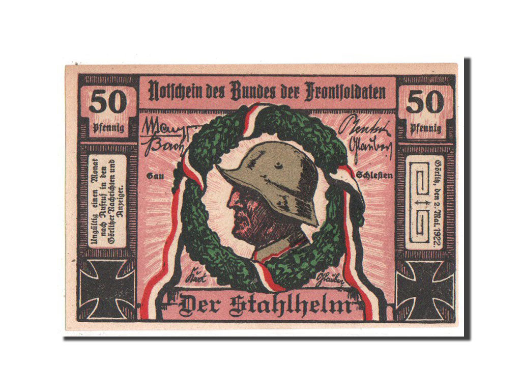 Banknote, Germany, Schlesien, 50 Pfennig, 1922, UNC(63), Mehl:448.1
