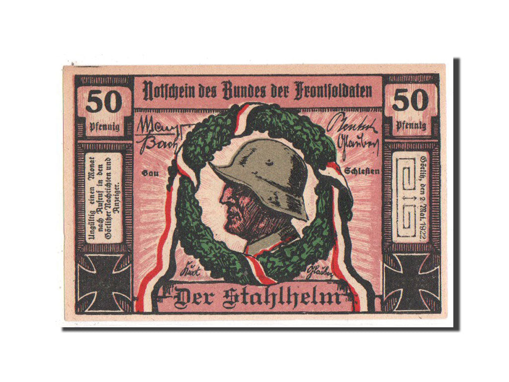 Germany, Schlesien, 50 Pfennig, 1922, UNC(63), Mehl #448.1