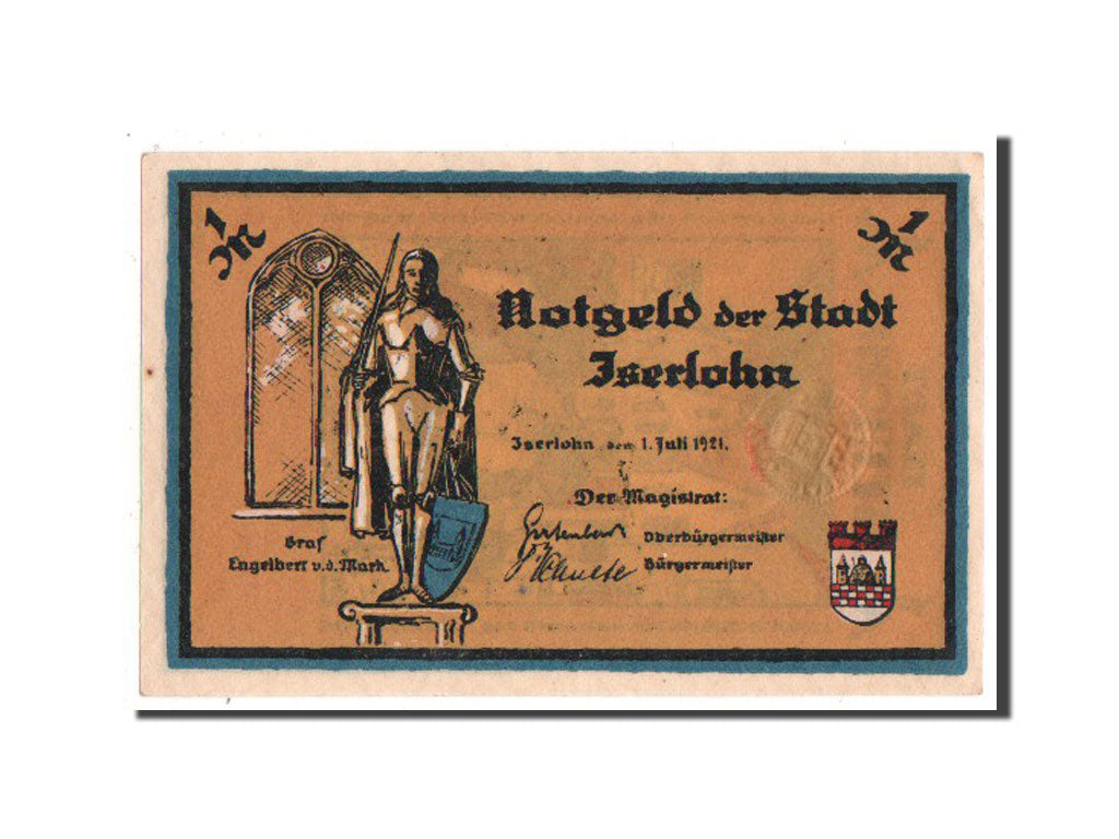 Banknote, Germany, Westfalen, 1 Mark, 1921, UNC(65-70), Mehl:647.1