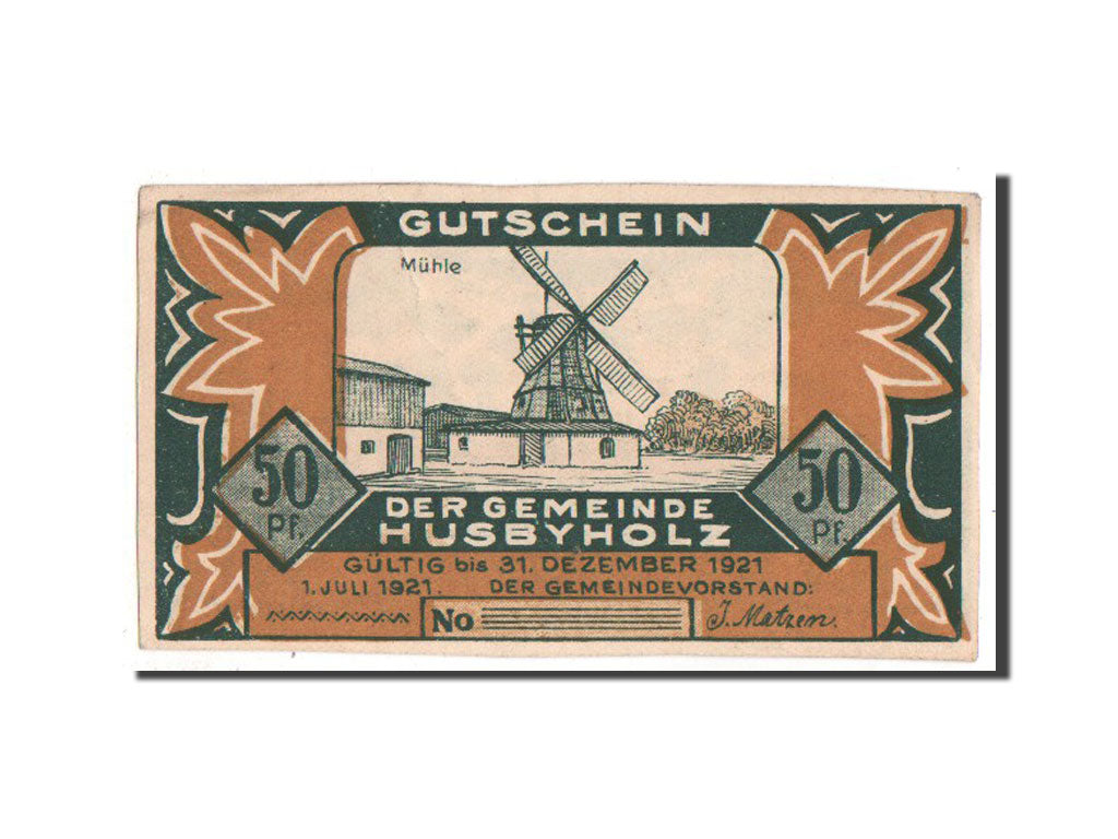 Germany, Husbyholz, 50 Pfennig, 1921, UNC(63), Mehl #638.1