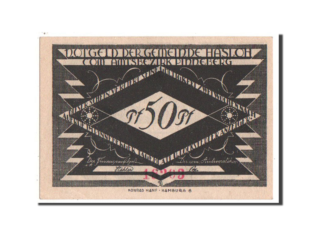 Banknote, Germany, Hasloh, 50 Pfennig, 1921, UNC(63), Mehl:584.2a