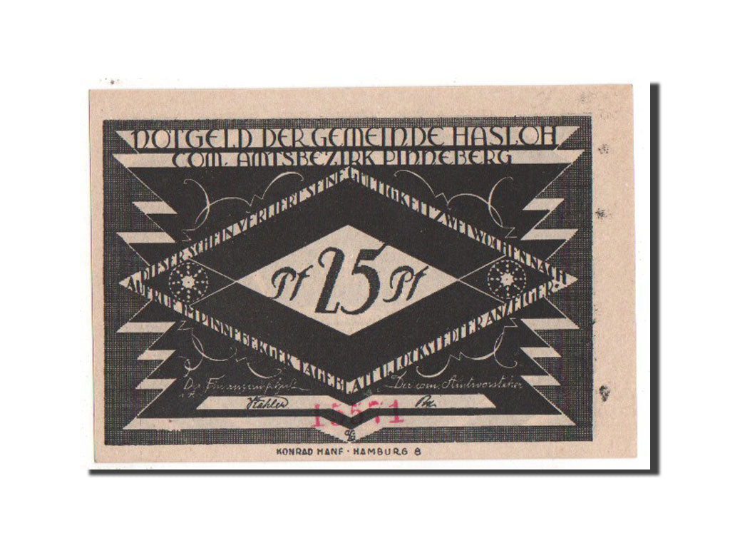 Banknote, Germany, Hasloh, 25 Pfennig, 1921, UNC(63), Mehl:584.2a
