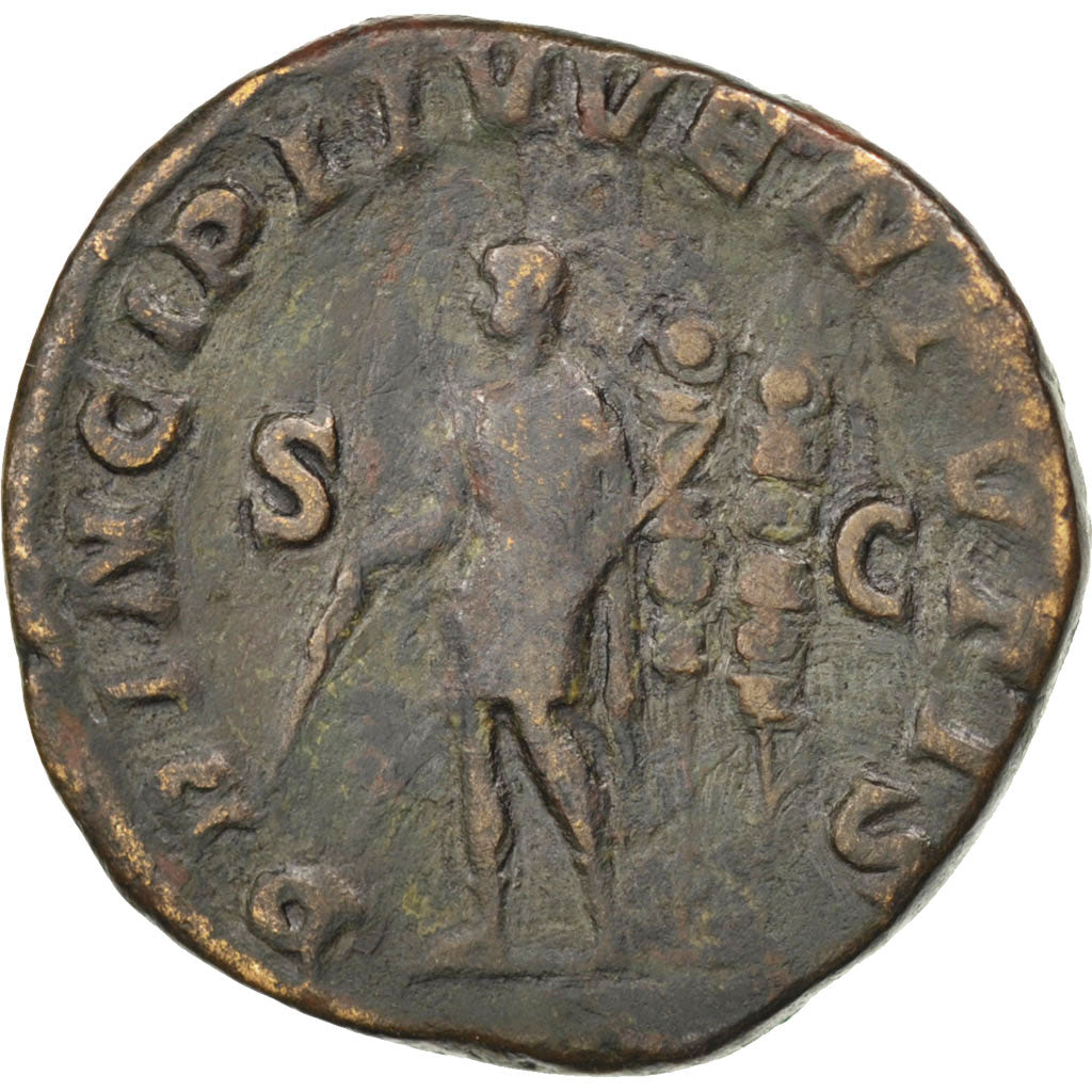 Maximus, Sestertius, Roma, MB+, Bronzo, RIC:9