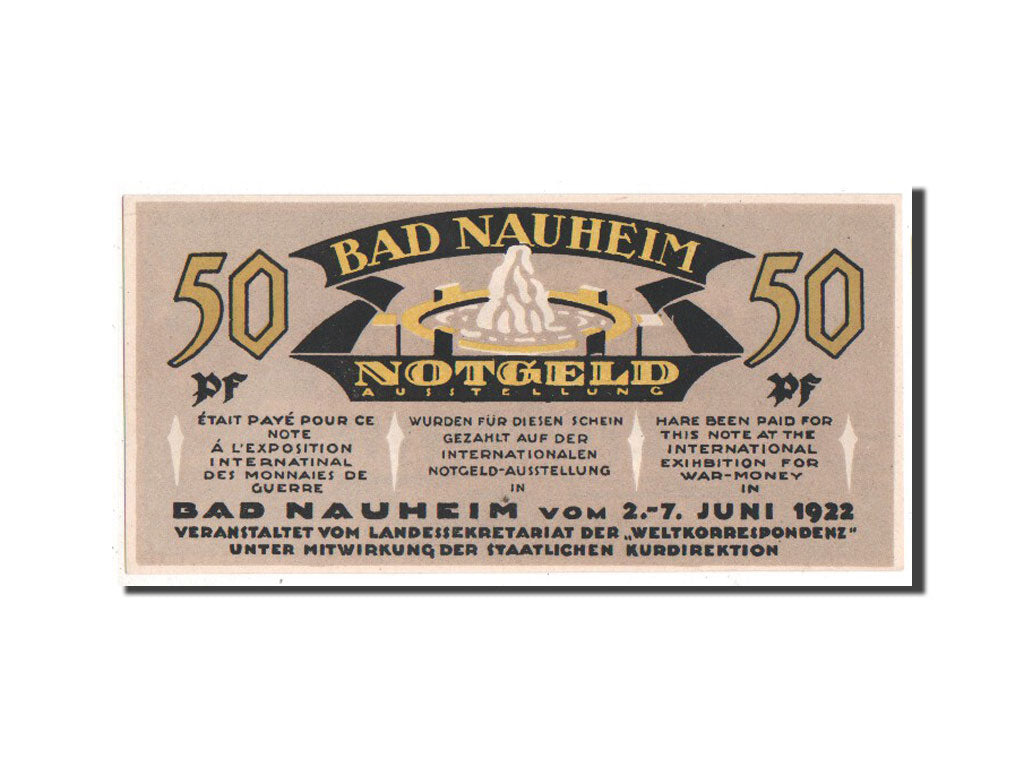 Banknote, Germany, Nauheim Bad Stadt, 50 Pfennig, 1922, UNC(63), Mehl:924.1